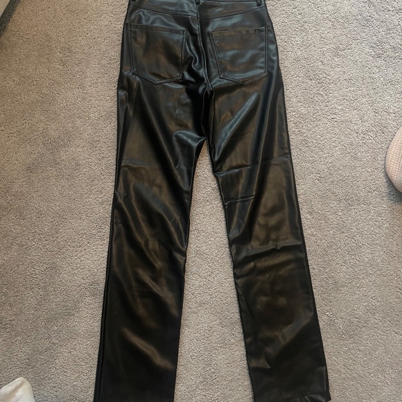 ZARA Straight Leg Leather Pants - Picture 3 of 3
